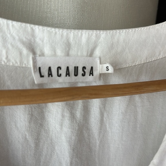 LaCausa white dress with buttons size small - Picture 7 of 8